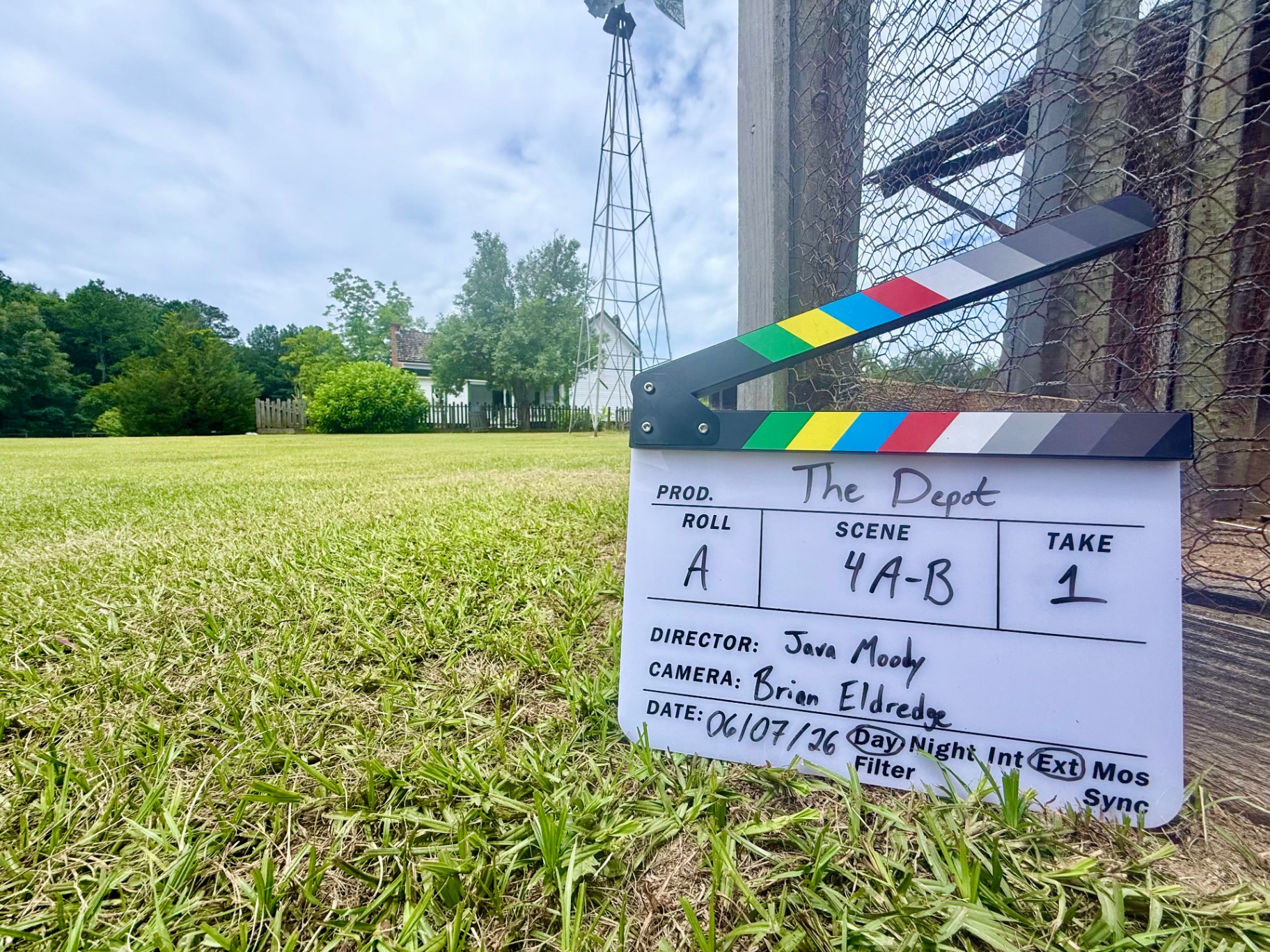 Production still 3 from The Depot filming process